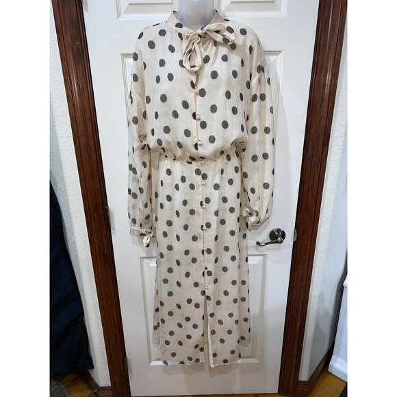 NANUSHKA Zahara Polka Dot Cream Dress Size Medium - Picture 7 of 11